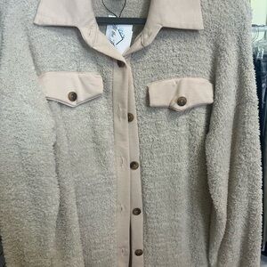 Women's Beige Textured Jacket